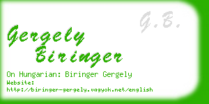 gergely biringer business card